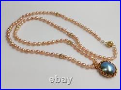 Large Mabe Pearl Stamped 18CT Solid Gold Metal Base & Clasp With Diamonds