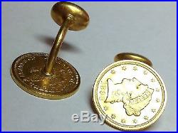 Liberty Coins 1898 & 1903 Solid Gold Cufflinks