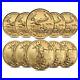 Lot of 10 2018 1/10 oz Gold American Eagle $5 Coin BU