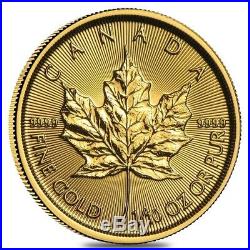 Lot of 20 2019 1/10 oz Canadian Gold Maple Leaf $5 Coin. 9999 Fine BU (Sealed)