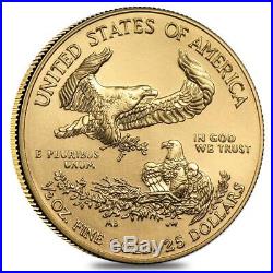 Lot of 2 1/2 oz Gold American Eagle $25 Coin BU (Random Year)