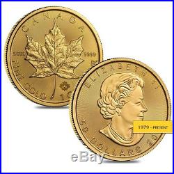 Lot of 2 1 oz Canadian Gold Maple Leaf $50 Coin (Random Year)