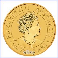 Lot of 2 Gold 2020 Australian Gold 1oz Kangaroo $100.9999 Fine BU Coins