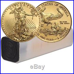 Lot of 50 2018 1/10 oz Gold American Eagle $5 Coin BU In US Mint Tube
