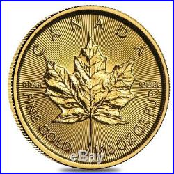 Lot of 5 1/10 oz Canadian Gold Maple Leaf $5 Coin (Random Year)