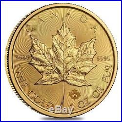 Lot of 5 1 oz Canadian Gold Maple Leaf $50 Coin (Random Year)