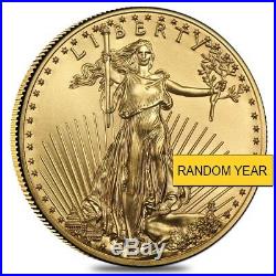 Lot of 5 1 oz Gold American Eagle $50 Coin BU (Random Year)