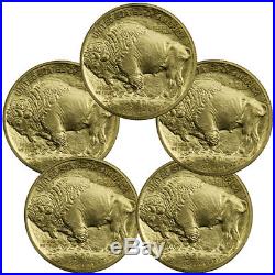 Lot of 5 2018 1 oz Gold Buffalo $50 Coins GEM Uncirculated SKU50645