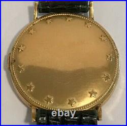 Louvic 17 Jewels Inside of a Liberty Head 20 Micron Gold Filled Coin Mens Watch