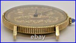 Lucien Piccard 18k Solid Gold Quartz $20 Gold Coin Mans Watch