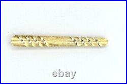 Luxury Solid 18K Italy Yellow Gold Textured Diamond Cut Money Clip Tie Bar