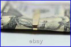 Luxury Solid 18K Italy Yellow Gold Textured Diamond Cut Money Clip Tie Bar