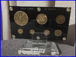 MEXICO 7 Coin GOLD Set 50, 20, 10, 5, 2 ½, 1 PESOS and Nice BU in Capital Holder