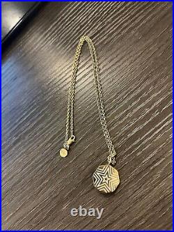 Marlo Laz 14k Custom Mini Porte Bonheur Coin Necklace with Pearl + Diamond Halo