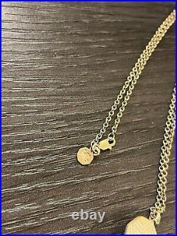 Marlo Laz 14k Custom Mini Porte Bonheur Coin Necklace with Pearl + Diamond Halo