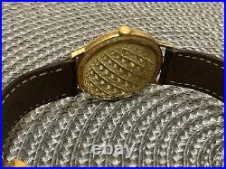 Mathey Tissot $20 Coin 18k Gold Watch Mechanical on Genuine Lizard Leather Band