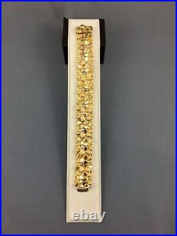 Men's 14K Solid Gold Link Nugget Bracelet