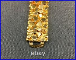 Men's 14K Solid Gold Link Nugget Bracelet