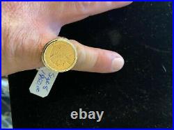 Mens 14k solid gold coin ring us 1925 2.50 gold indian uncirculated