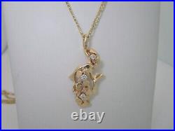 Mens Diamond Nugget Necklace Vintage Natural. 18 ctw 14k Solid Gold 24 N186