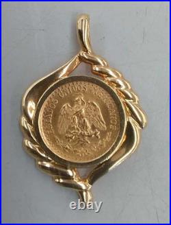 Mexican gold coin K18 K21.6 pendant top from Japan