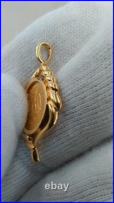 Mexican gold coin K18 K21.6 pendant top from Japan