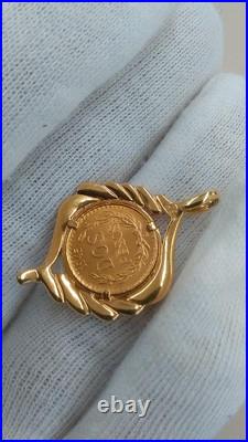 Mexican gold coin K18 K21.6 pendant top from Japan