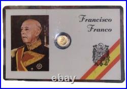 Miniature solid gold COIN 8K plastic holder Francisco Franco Bahamonde Caudillo Miniature solid gold COIN 8K plastic holder Francisco Franco Bahamonde Caudillo