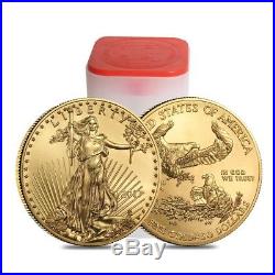Monster Box of 500 2017 1 oz Gold American Eagle $50 Coin BU 25 Lot, Tube of