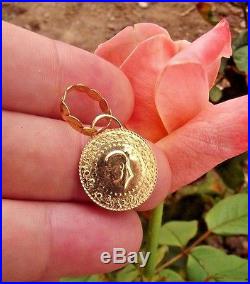 NEW 22K SOLID YELLOW GOLD TURKISH COIN PENDANT CHARM NO 18K 14k