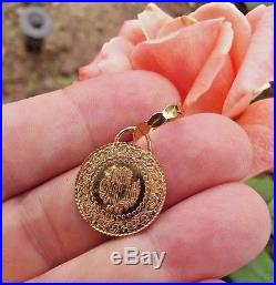 NEW 22K SOLID YELLOW GOLD TURKISH COIN PENDANT CHARM NO 18K 14k