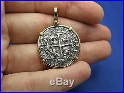 NEW Sterling Pirate Shipwreck Coin Reproduction set within 14K SOLID GOLD Bezel