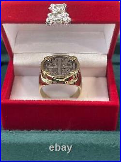 NUESTRA SENORA DE ATOCHA SILVER COIN RING IN 14k SOLID REAL GOLD BEZEL AND BAND NUESTRA SENORA DE ATOCHA SILVER COIN RING IN 14k SOLID REAL GOLD BEZEL AND BAND