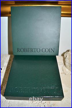 NWT $2880 Auth ROBERTO COIN 18K Solid White Gold Mother of Pearl Cross Necklace