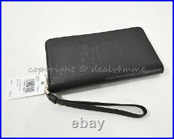 NWT Coach F75908 Large Leather Horse and Carriage Phone Wallet in Black/Gold