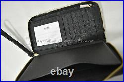 NWT Coach F75908 Large Leather Horse and Carriage Phone Wallet in Black/Gold