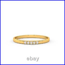 Natural Round Shape Diamond Handmade Engagement Ring in Pure Solid Yellow Gold