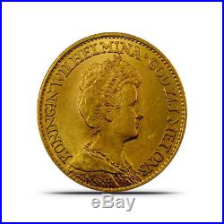 Netherlands Dutch 10 Guilder Gold Coin (0.1947 Oz) Random Dates/Designs AU+