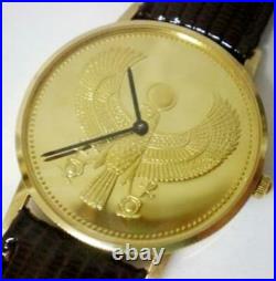 New Franklin Mint Golden Falcon 18k Solid Gold Coin Watch
