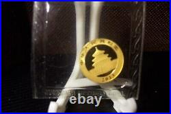 New Mint Sealed 2013 China Panda 50yn 1/10th Oz. Solid Gold 999 Henzhen Mint