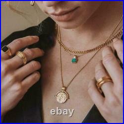 New Missoma Lucy Williams Roman Coin Malachite 3 Necklace Gold Vermeil Set