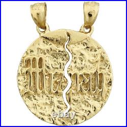 New Real Solid 14K Gold Breakable Mizpah Coin Pendant