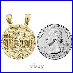 New Real Solid 14K Gold Breakable Mizpah Coin Pendant