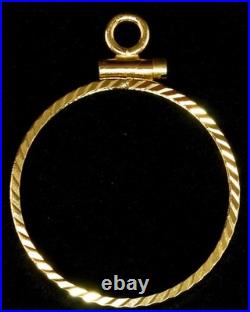 New Solid 14KT Canada 1/4 OZ Maple Leaf Gold Screw Top Diamond Cut Edge Bezel New Solid 14KT Canada 1/4 OZ Maple Leaf Gold Screw Top Diamond Cut Edge Bezel