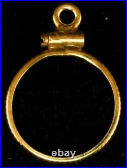 New Solid 14KT Gold $1 Type I (1849-1854) Coin or Mexico 2 Peso Bezel Frame New Solid 14KT Gold $1 Type I (1849-1854) Coin or Mexico 2 Peso Bezel Frame