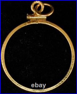 New Solid 14K Mexico 10 Peso Gold Screw Top Plain Edge (1955) Coin Bezel Frame New Solid 14K Mexico 10 Peso Gold Screw Top Plain Edge (1955) Coin Bezel Frame