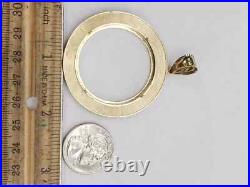 New Solid 14k gold 50 pesos Centenario Coin Greek Frame pendant Mexican bezel