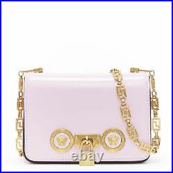 New VERSACE 2018 Tribute Icon pink gold Medusa coin Greca chain crossbody bag