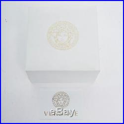 New VERSACE brushed gold Medusa baroque medallion coin triple chain bracelet