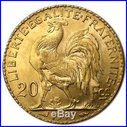 ON SALE! 20 Francs France Gold Coin Rooster (BU)